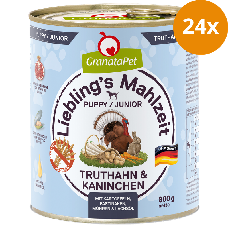 GranataPet Liebling's Mahlzeit Truthahn & Kaninchen Junior 800 g