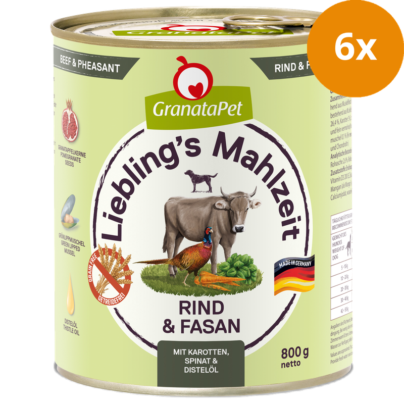 GranataPet Liebling's Mahlzeit Rind & Fasan 800 g