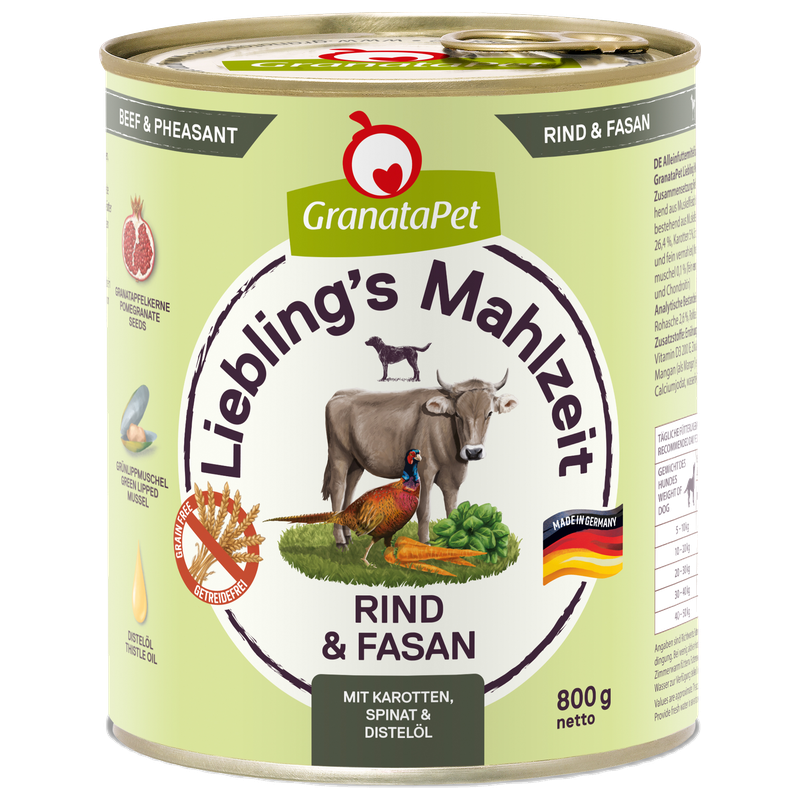 GranataPet Liebling's Mahlzeit Rind & Fasan 800 g