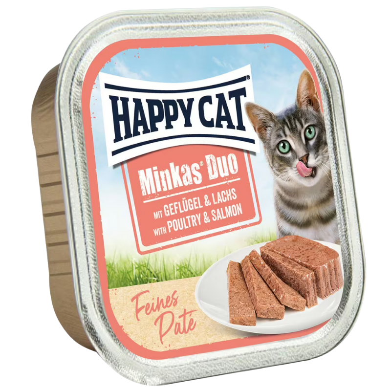 Happy Cat Minkas Schale Duo Geflügel & Lachs Paté 100 g