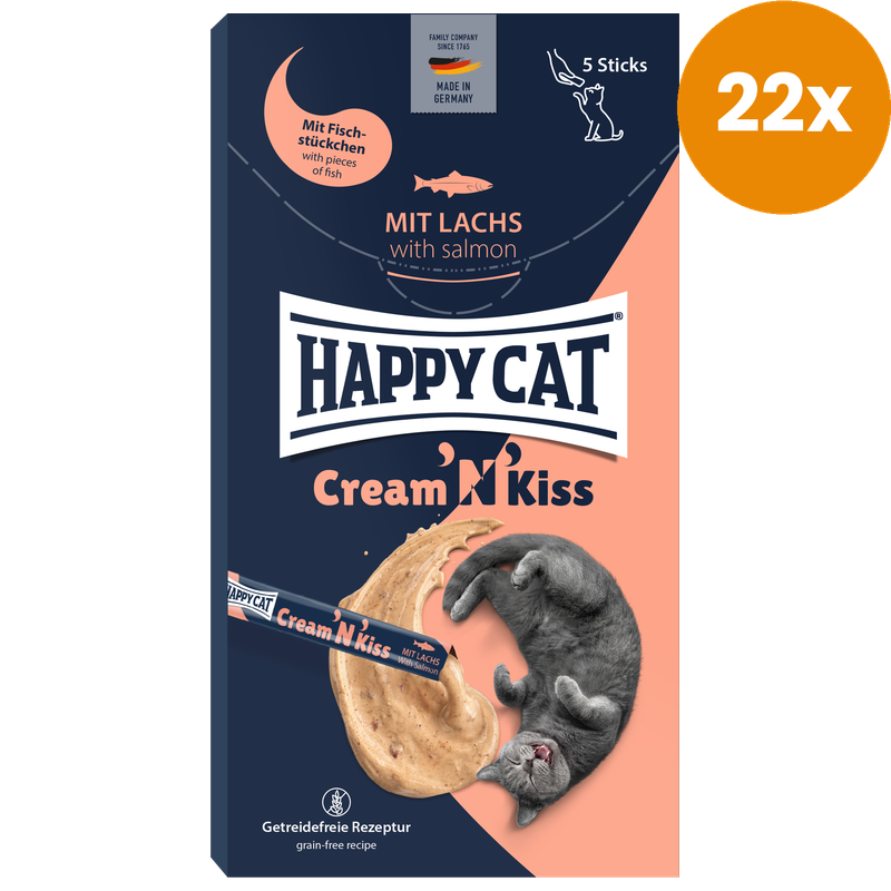 Happy Cat Cream 'N' Kiss Snack mit Lachs 80 g