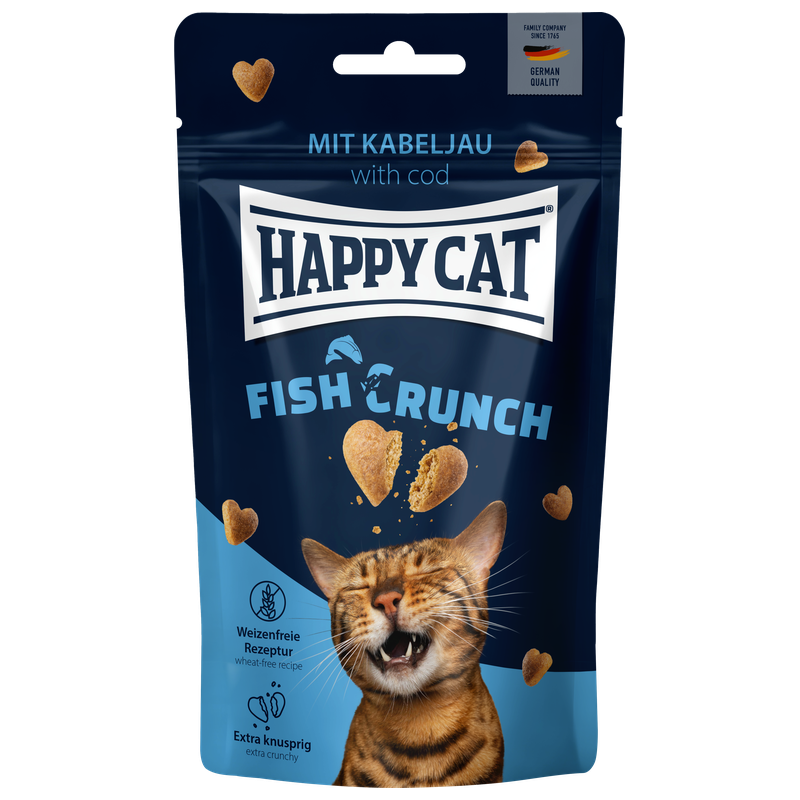 Happy Cat Crunch Snack mit Kabeljau 50 g