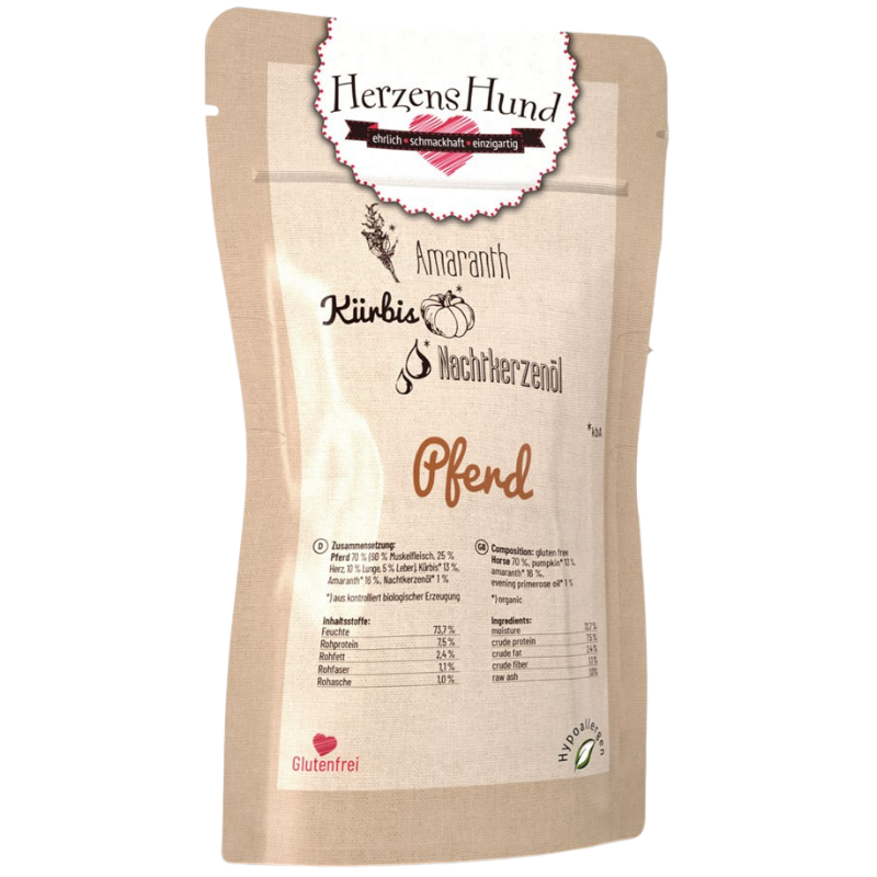 Herzenshund Pferd mit Kürbis 130 g