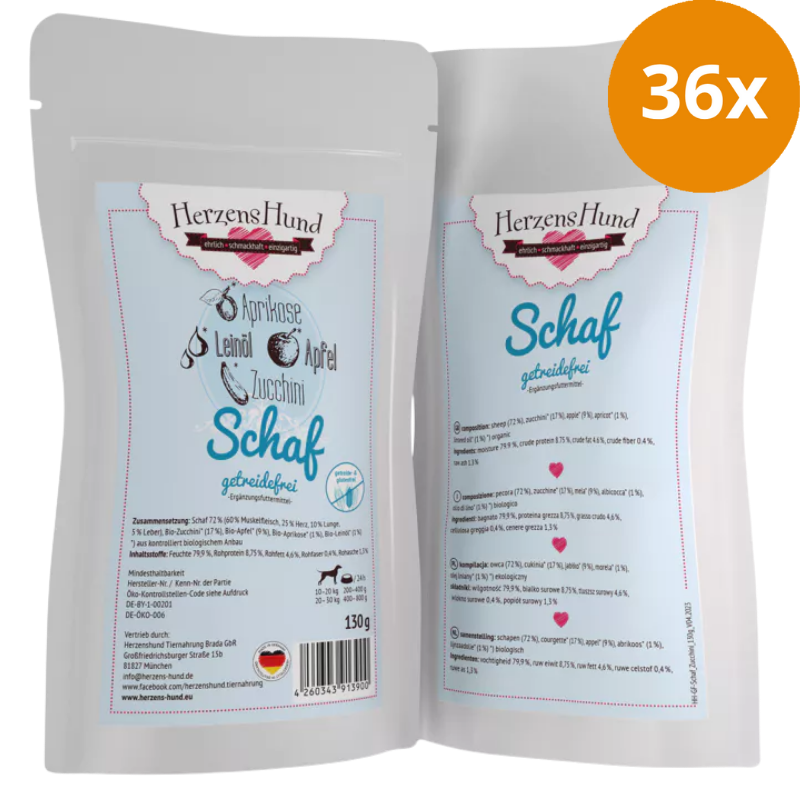 HerzensHund Schaf mit Zucchini 130 g