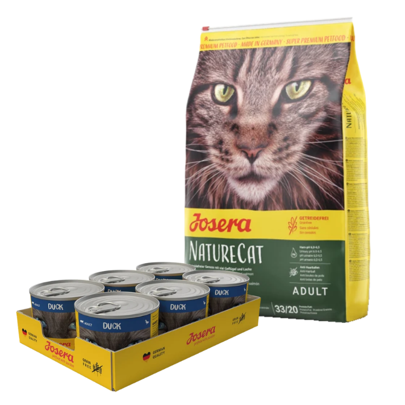 Josera NatureCat 10 kg + GRATIS Josera Cat Duck 6 x 200 g