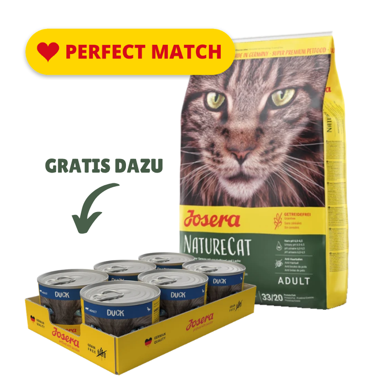 Josera NatureCat 10 kg + GRATIS Josera Cat Duck 6 x 200 g