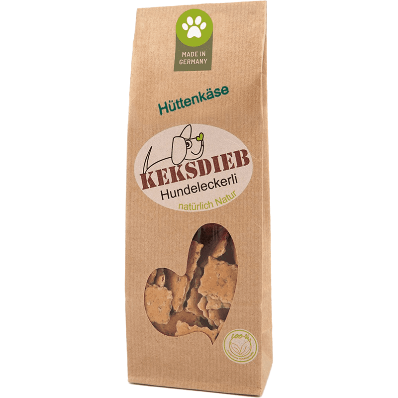 KEKSDIEB Hundeleckerli Hüttenkäse Parmesan Ecken 100 g