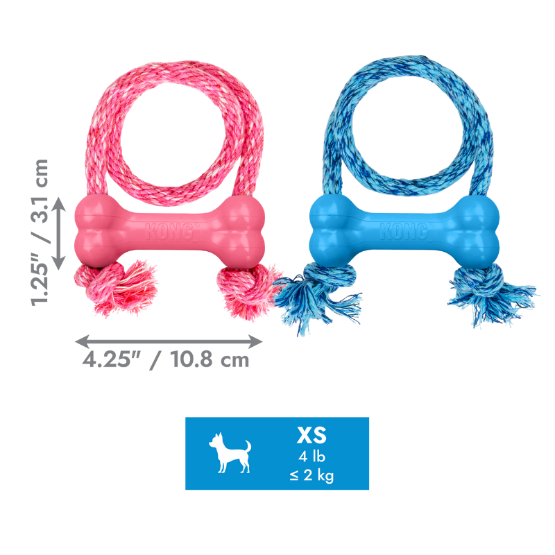 KONG Puppy Goodie Bone mit Seil Sortiert