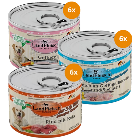 LandFleisch Dog Classic 195 g - Mix Sparpaket