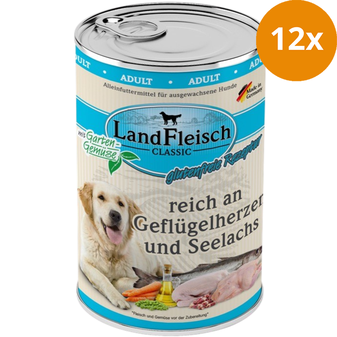 LandFleisch Dog Classic Geflügelherz & Seelachs 400 g