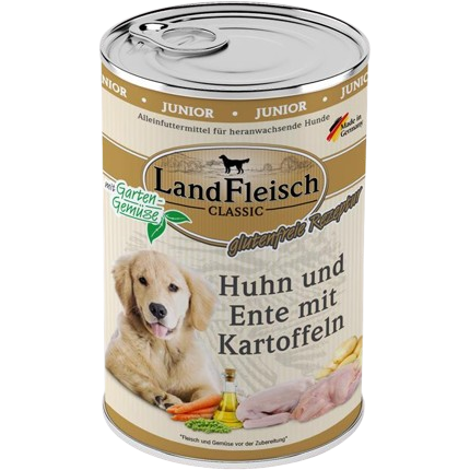 Landfleisch Dog Classic Junior Huhn, Ente & Kartoffeln mit Gartengemüse 400 g
