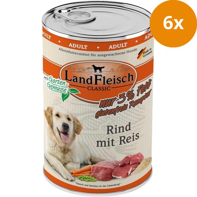 LandFleisch Dog Classic Rind mit Reis 400 g