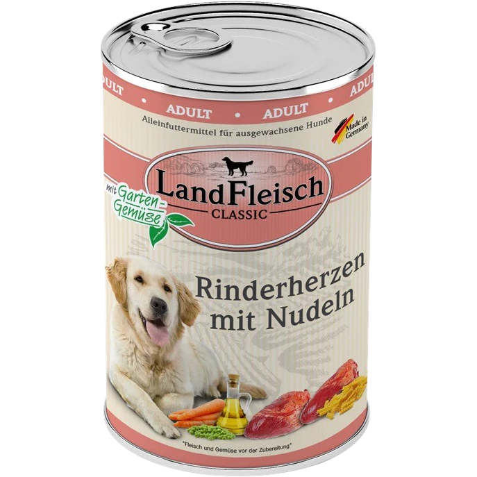 LandFleisch Dog Classic Rinderherz mit Nudeln 400 g
