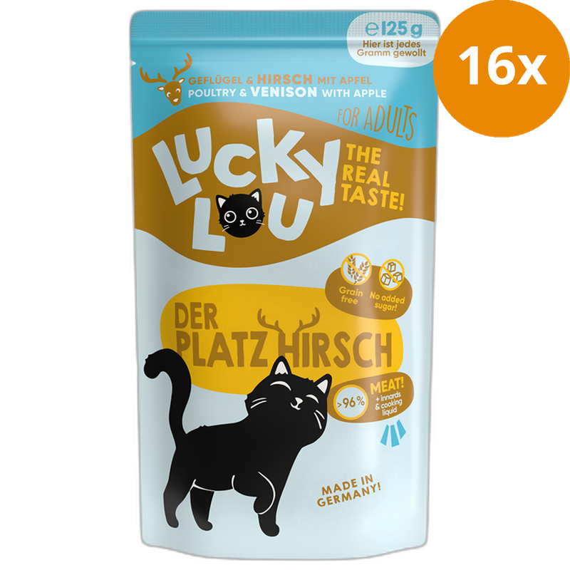 Lucky Lou PB Lifestage Adult Geflügel + Hirsch 125 g