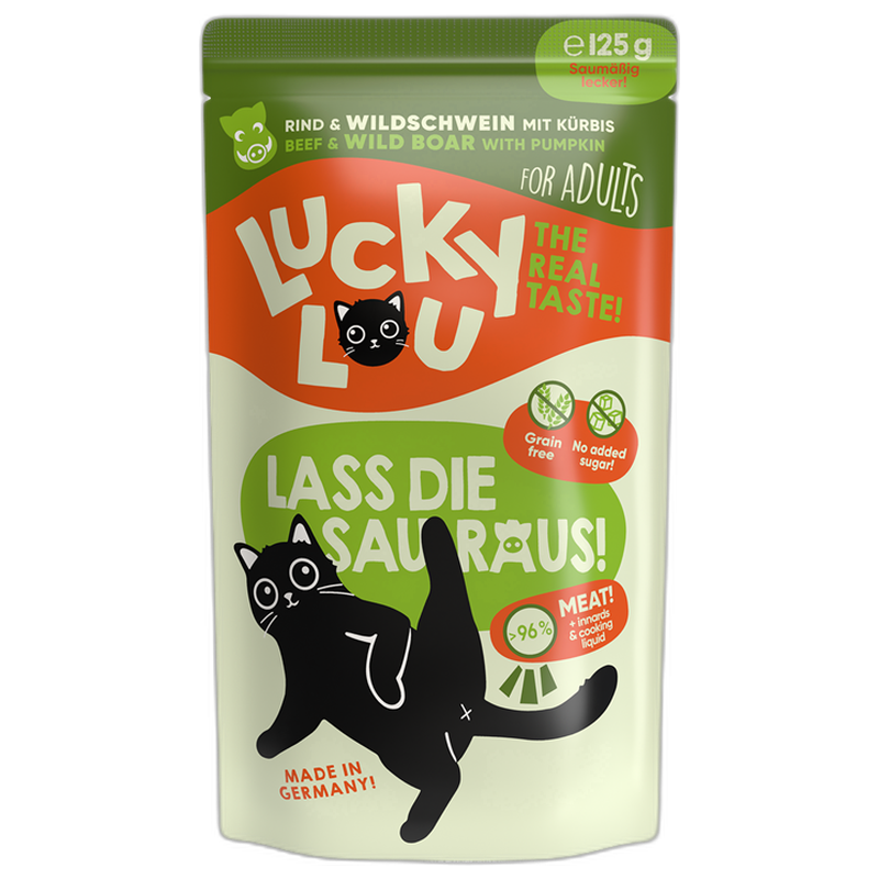 Lucky Lou PB Lifestage Adult Rind + Wildschwein 125 g
