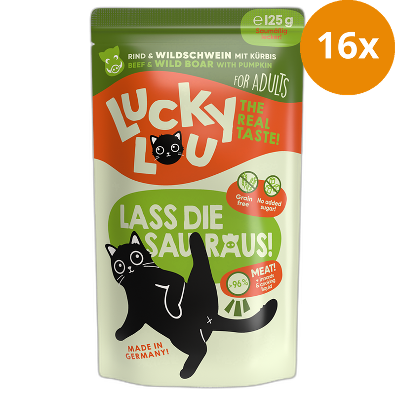 Lucky Lou PB Lifestage Adult Rind + Wildschwein 125 g