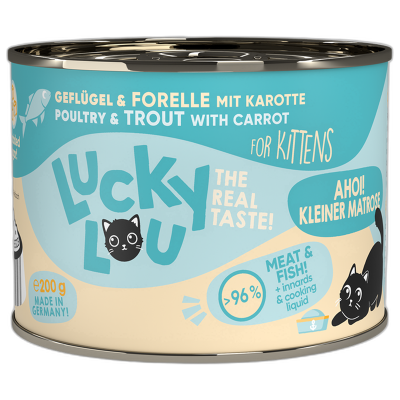 Lucky Lou Dose Lifestage Kitten Geflügel + Forelle 200 g