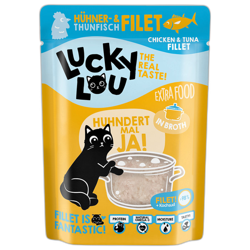 Lucky Lou Extra Food Hühner- & Thunfischfilet in Sud 70 g