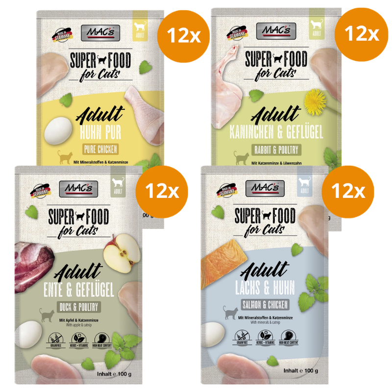 MAC’s Cat Pouch Kombipaket 100 g – Fleisch & Fisch Mix