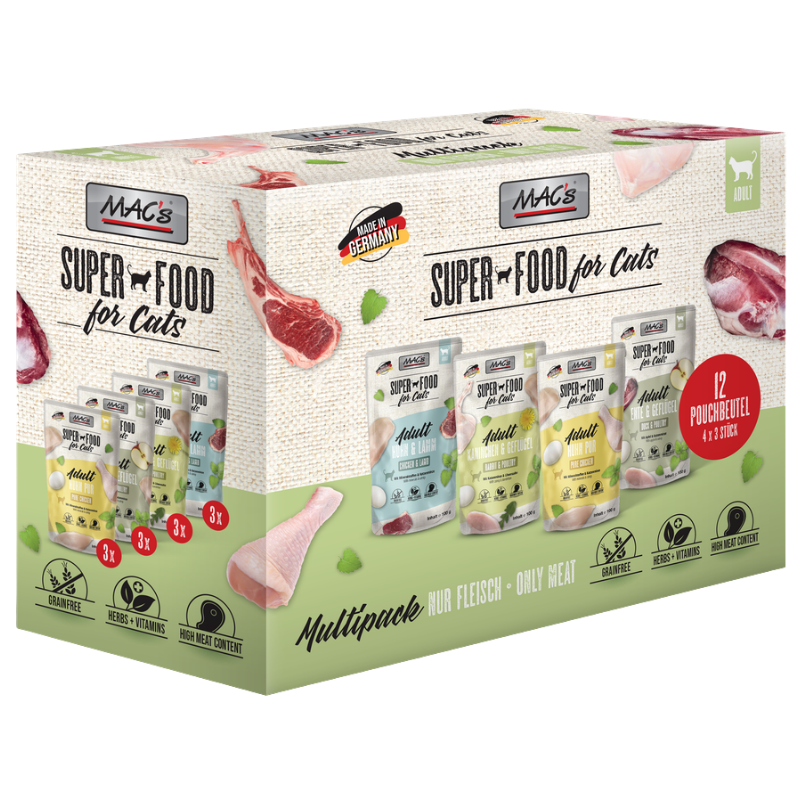 MAC's Cat Pouch Pack Multipack Fleisch 12x100g