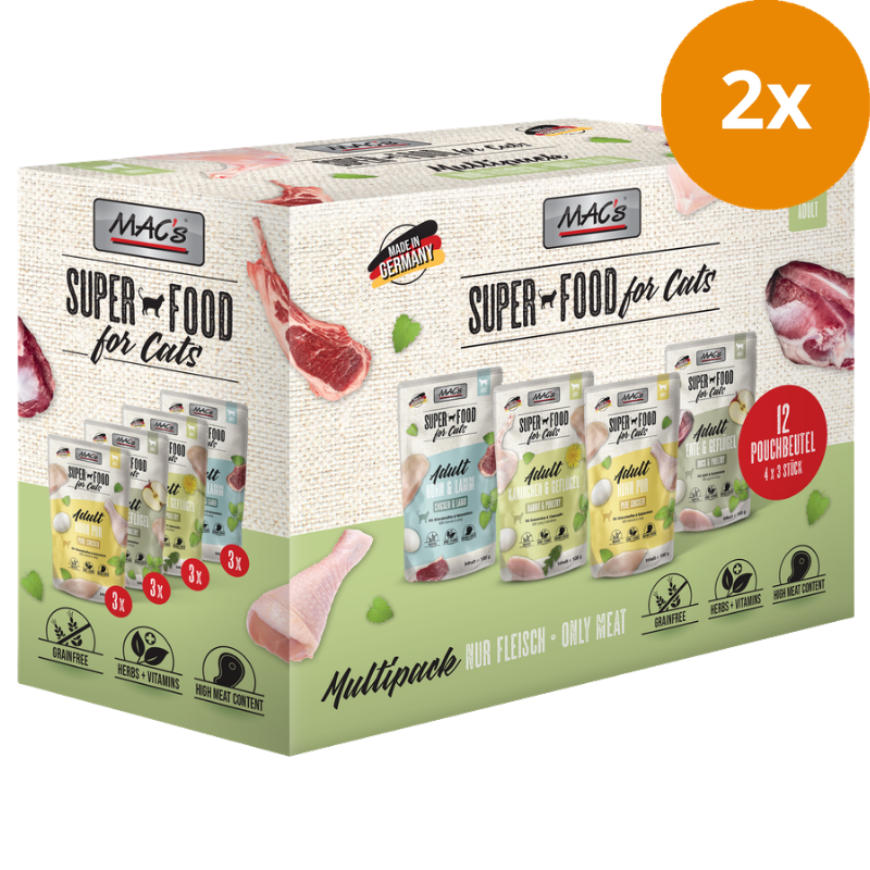 MAC's Cat Pouch Pack Multipack Fleisch 12x100g