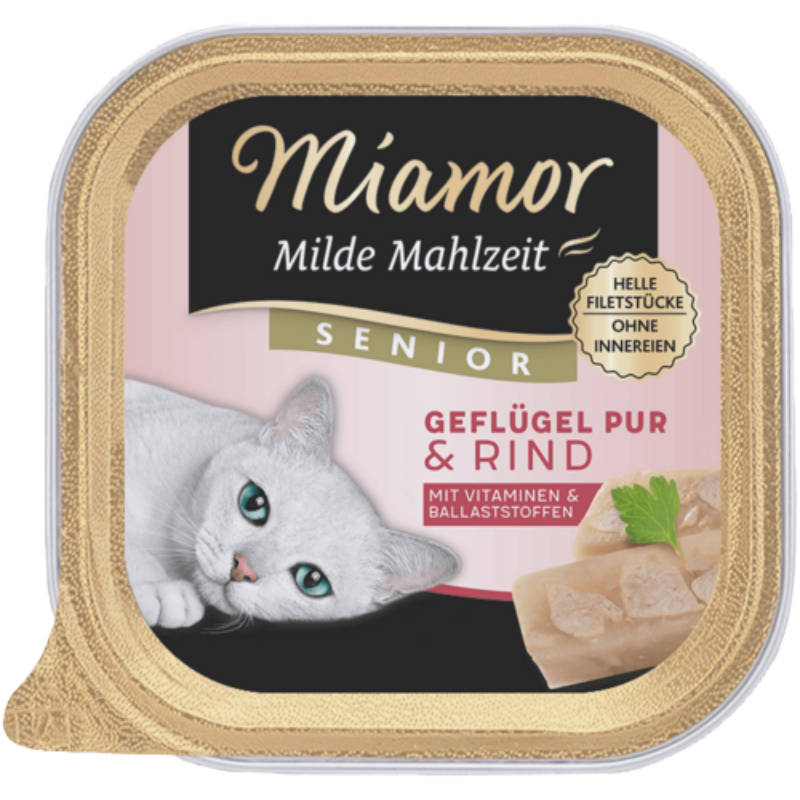 Miamor Schale Feines & Filet Senior Geflügel Pur & Rind