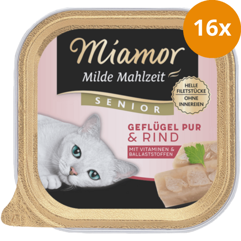 Miamor Schale Feines & Filet Senior Geflügel Pur & Rind