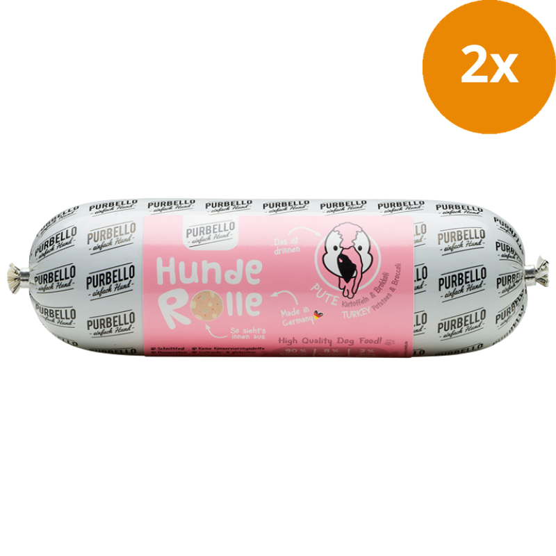 PURBELLO HundeRolle Pute mit Brokkoli & Kartoffeln 800 g