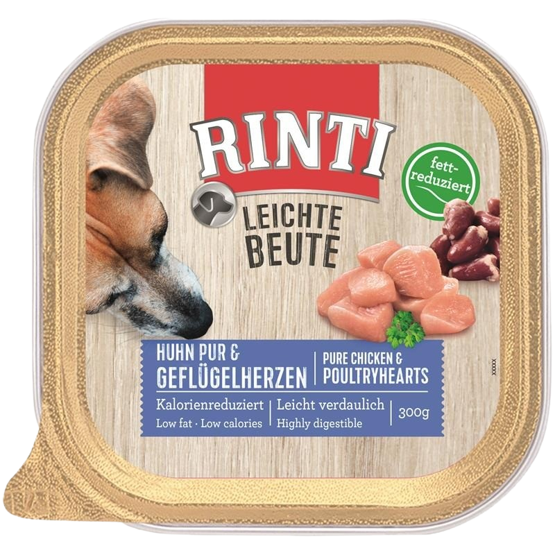 Rinti Schale Leichte Beute Huhn Pur & Geflügelherzen 300 g