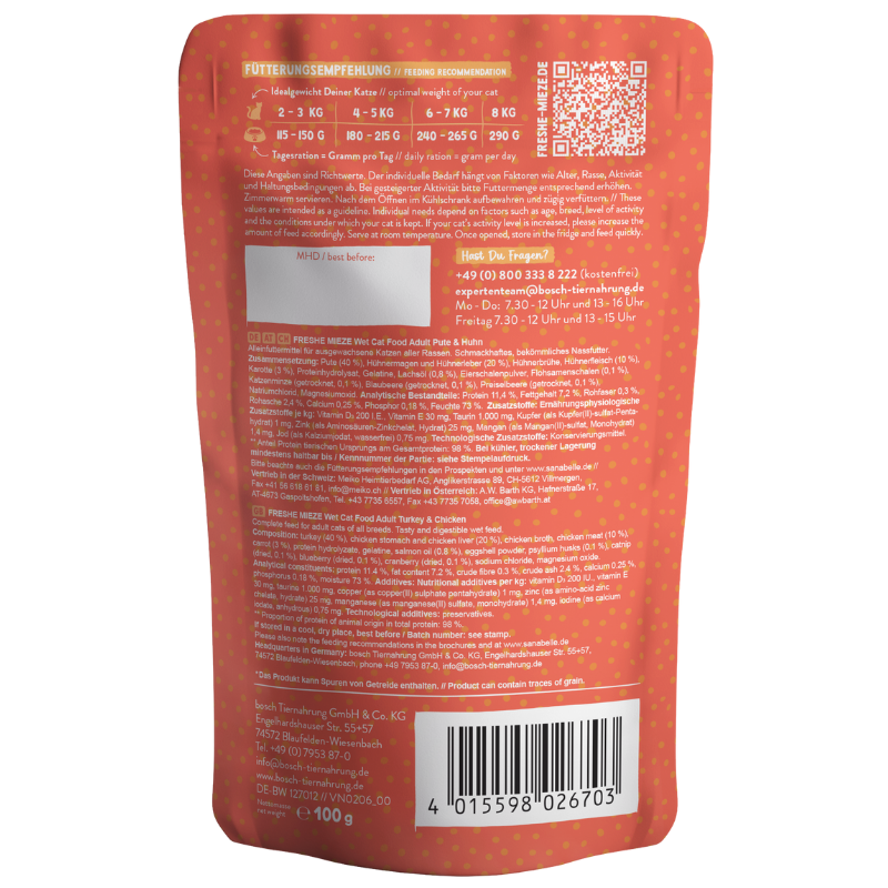 Sanabelle Freshe Mieze Pute & Huhn 100 g