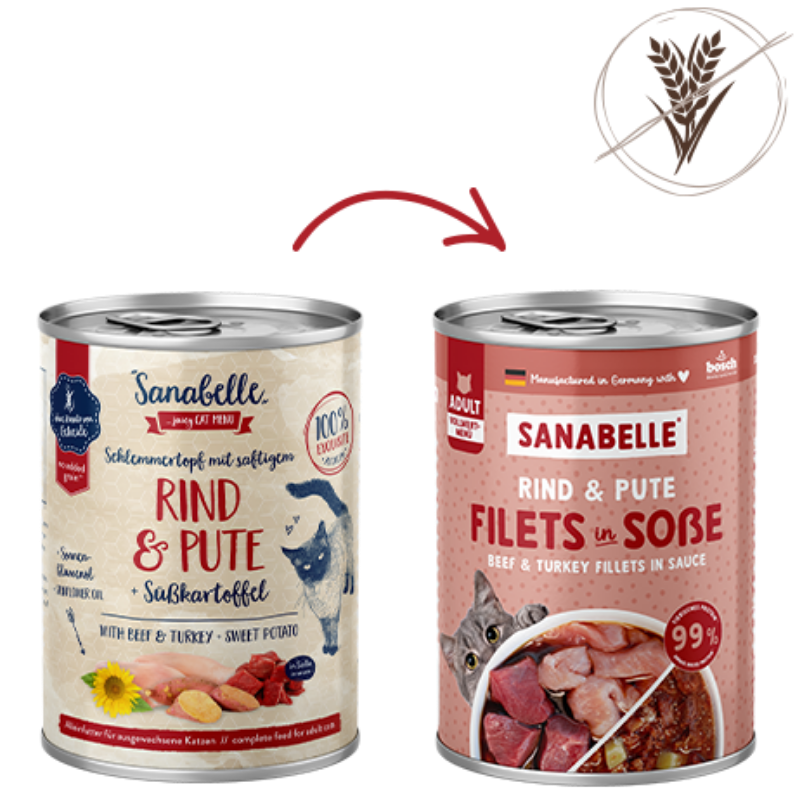 Sanabelle Nassfutter mit Rind & Pute 380 g