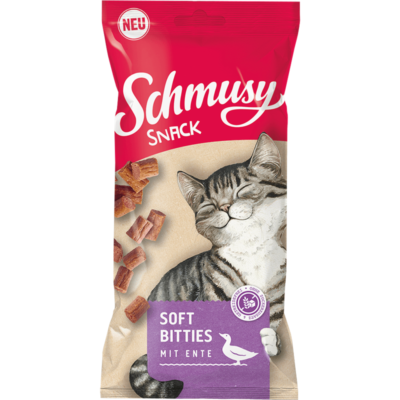 Schmusy Snack Soft Bitties mit Ente 60 g