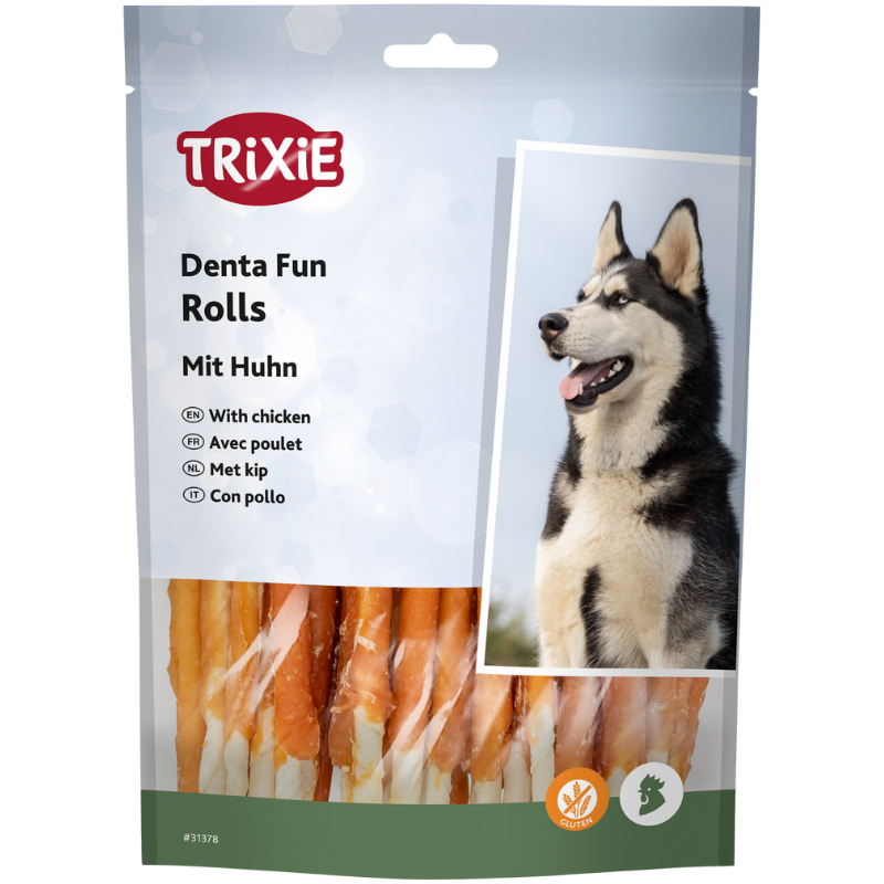 TRIXIE Denta Fun Kaurollen Huhn 240 g (30 Stück)