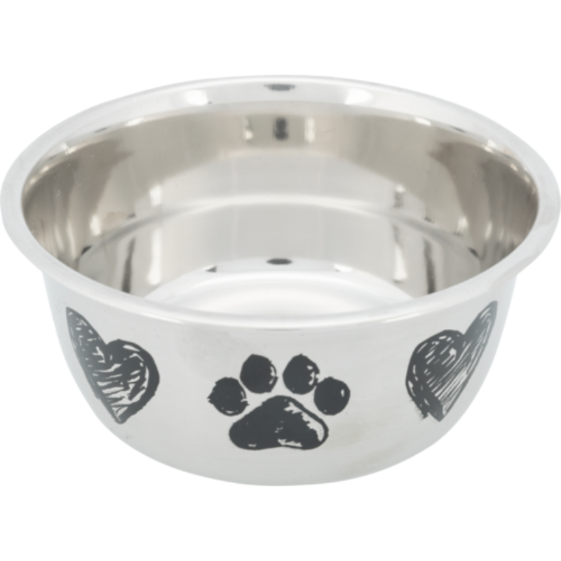 TRIXIE Edelstahlnapf lackiert mit Gummiring