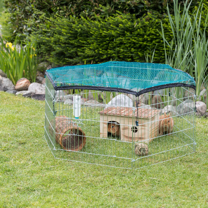 TRIXIE Freilaufgehege mit Schutznetz, 6 Elemente