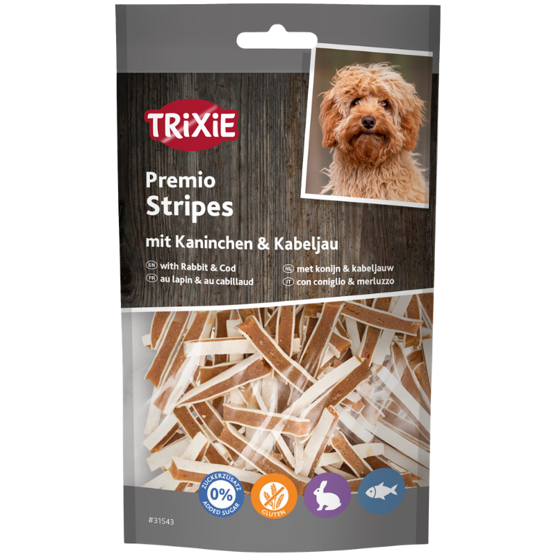 TRIXIE Stripes mit Kaninchen & Kabeljau 90 g