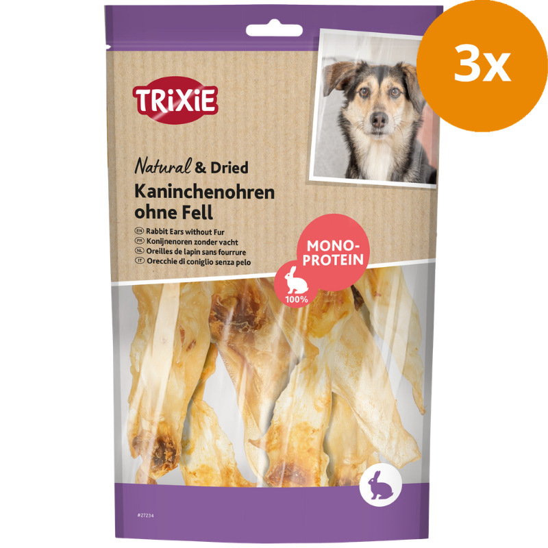 TRIXIE Kaninchenohren ohne Fell 100 g