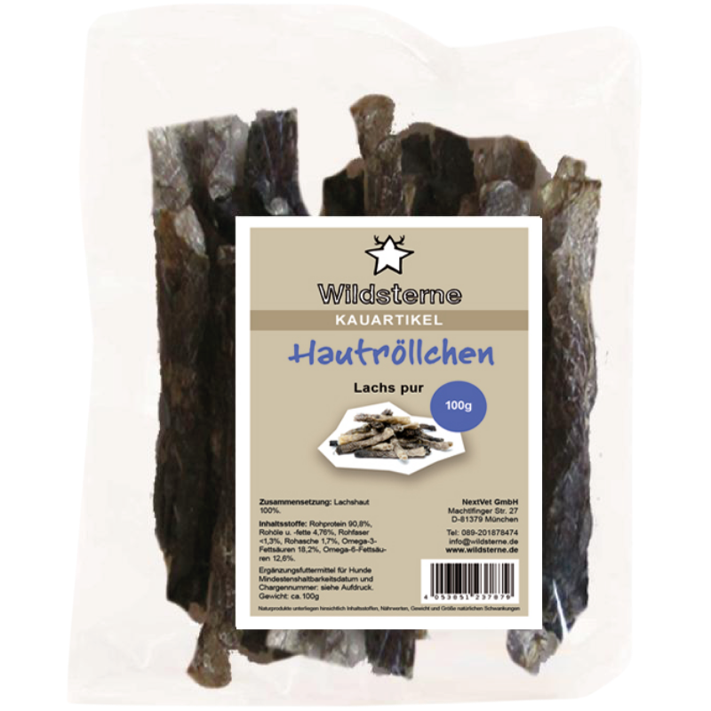 Wildsterne Hautröllchen Lachs pur 100 g