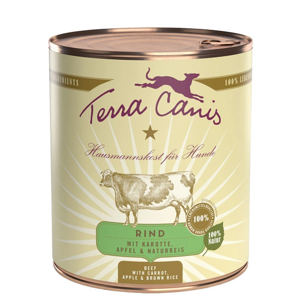 Terra Canis Menü Classic Rind mit Karotte, Apfel & Naturreis 800 g