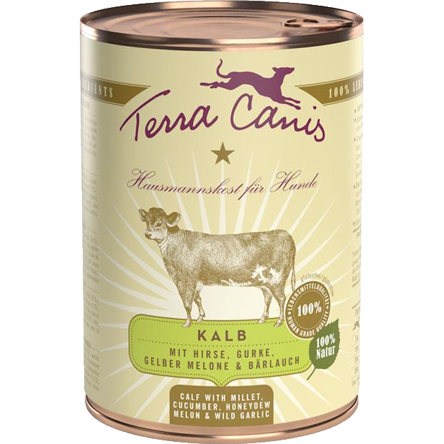 Terra Canis Menü Classic Kalb mit Hirse, Gurke, gelber Melone & Bärlauch 400 g