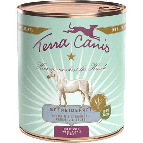 Terra Canis Menü Sensitive getreidefrei Pferd mit Steckrüben, Fenchel & Salbei 800 g