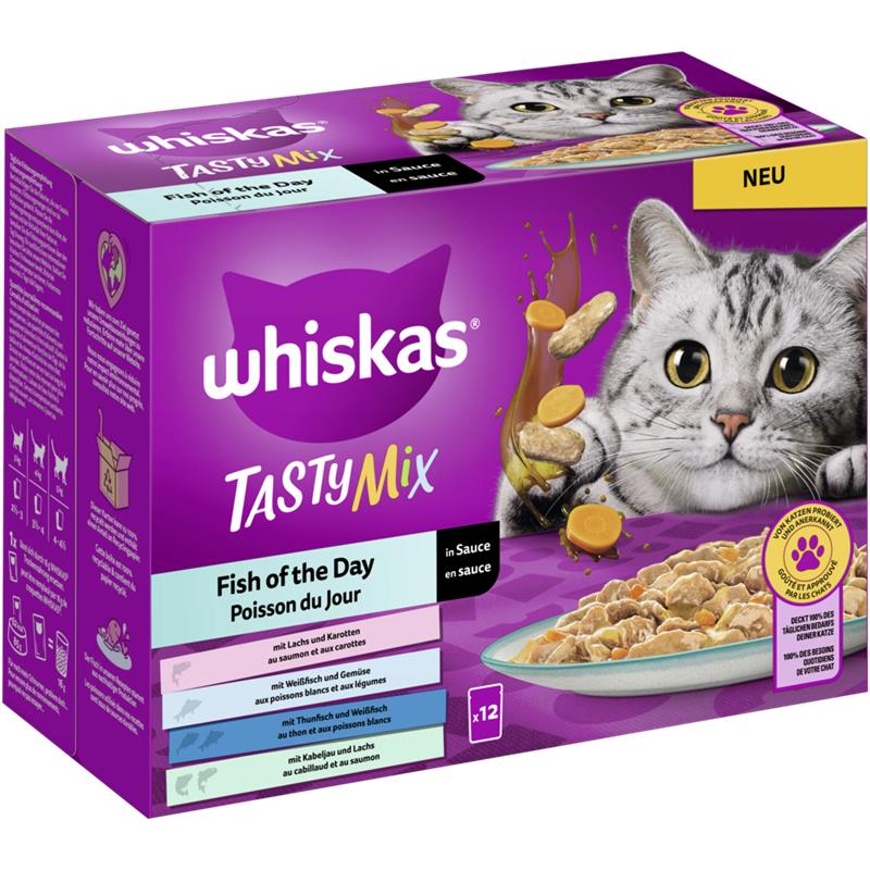 Whiskas Tasty Mix Portionsbeutel Multipack Fish of the Day in Sauce 12x85g