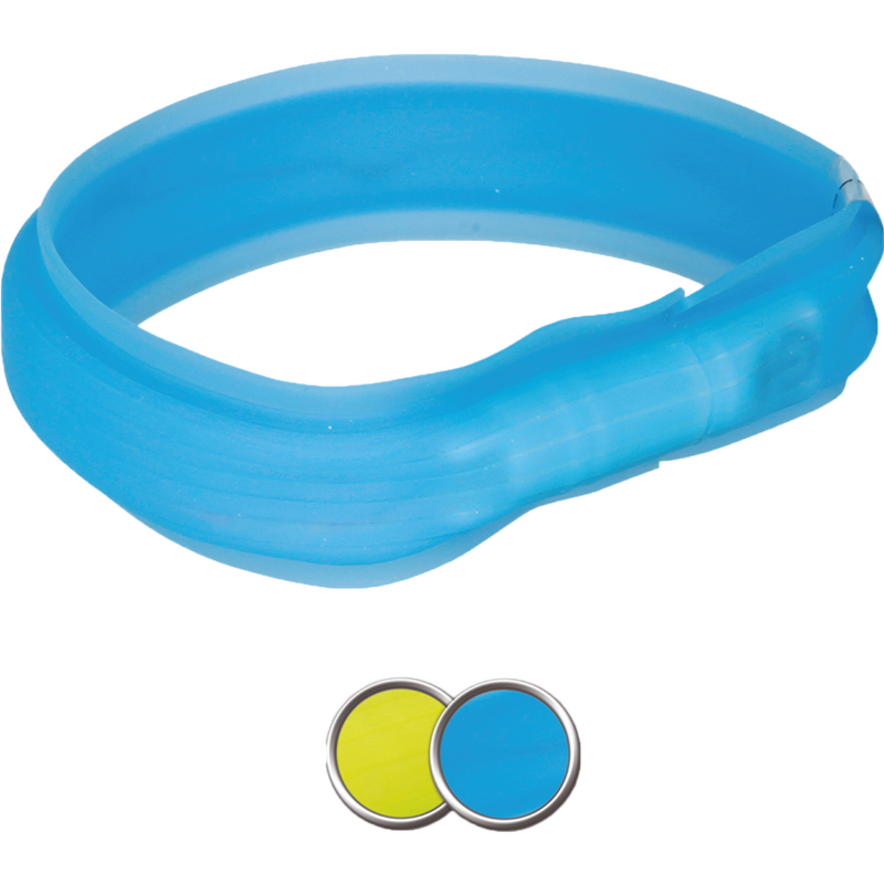 [Räumungsverkauf] TRIXIE Flash Leuchtband USB - blau - M / L (50 cm)
