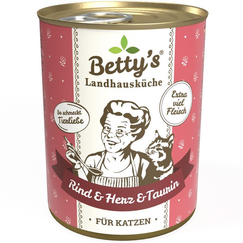 Bettys Landhausküche Katze Dose Rind & Herz 400 g