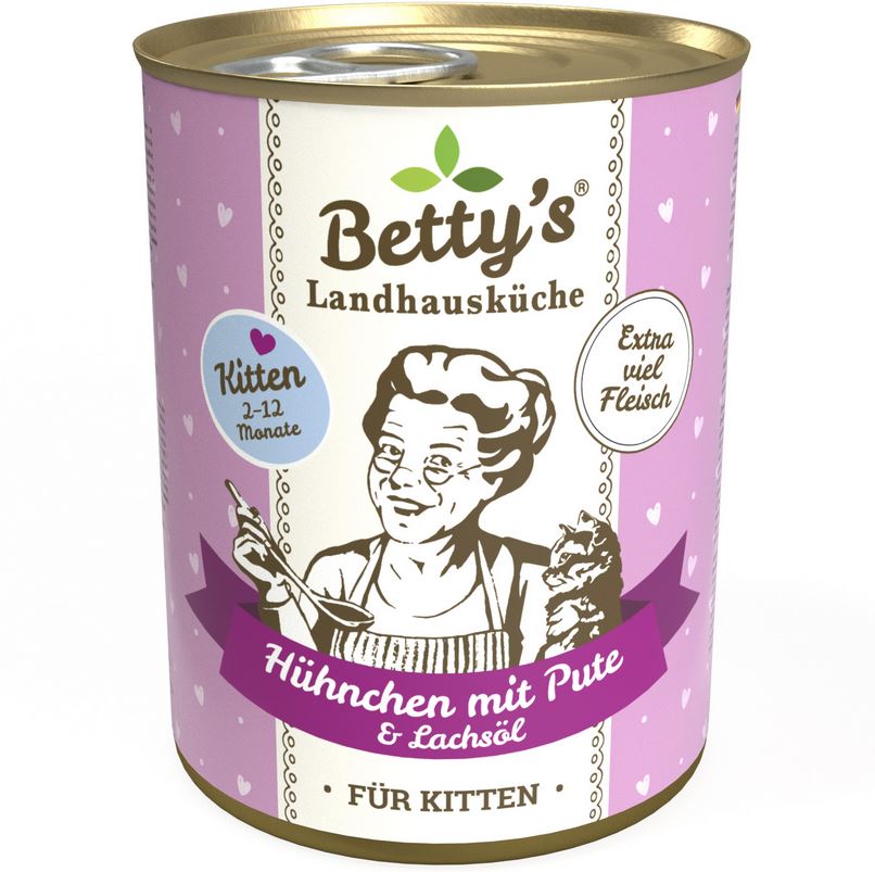 Bettys Landhausküche Katze Dose Kitten Hühnchen mit Pute 400g