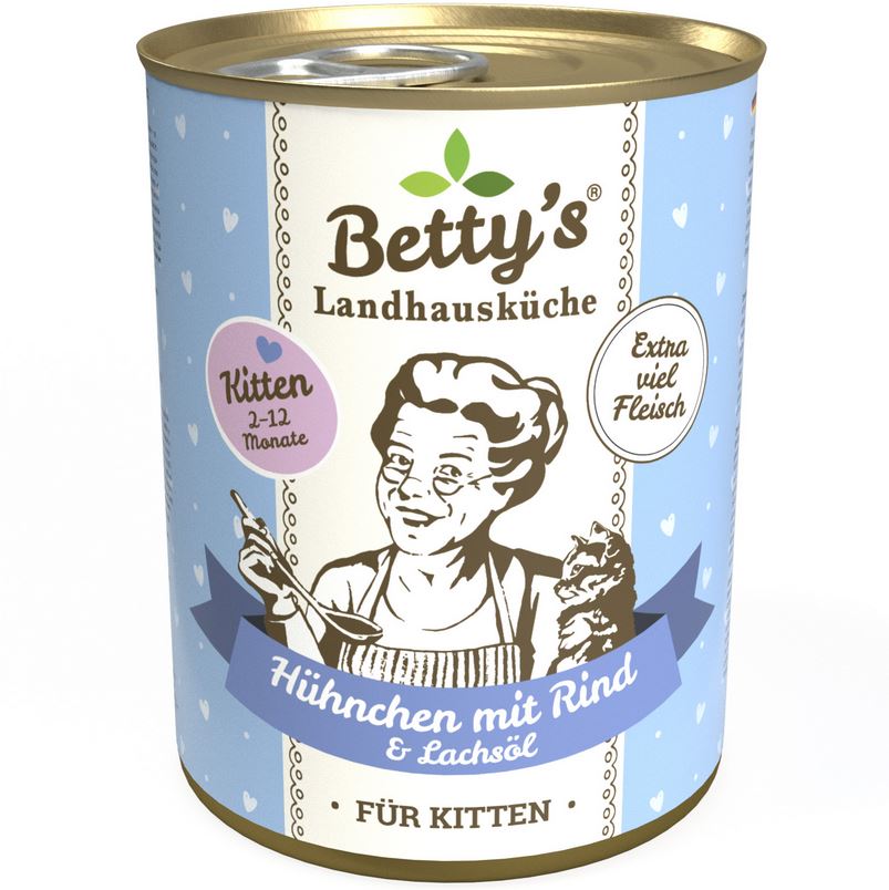 Bettys Landhausküche Katze Dose Kitten Hühnchen mit Rind 400g