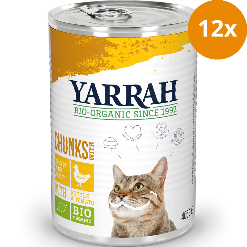 Yarrah Bio Chunks Huhn für Katzen 405 g