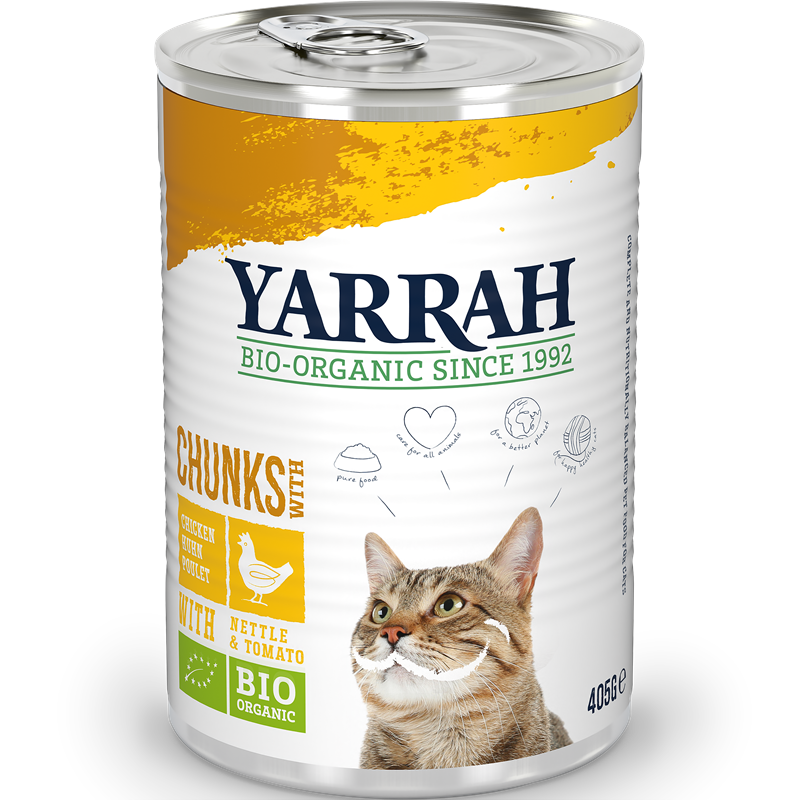 Yarrah Bio Chunks Huhn für Katzen 405 g
