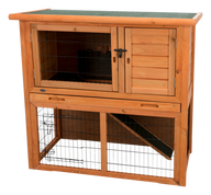 Meerschweinchenstall mit Freilauf braun - 104 × 97 × 52 cm