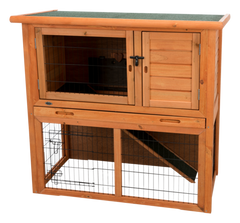 Meerschweinchenstall mit Freilauf braun - 104 × 97 × 52 cm